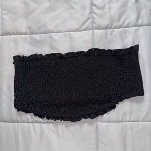 SHEIN Black Smocked Bandeau Tube Top Size 1X